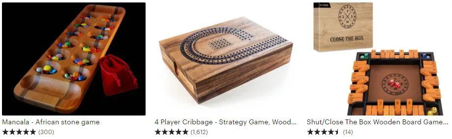 wood crafts that sell board games