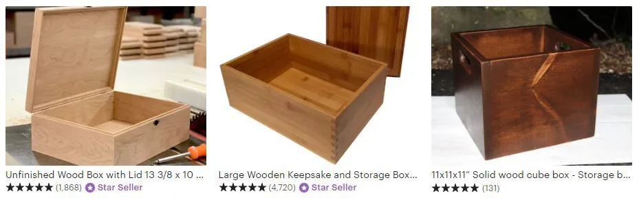 wood crafts that sell storage boxes
