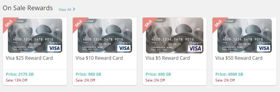 Swagbucks Visa gift card offers