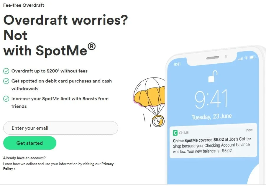 Chime overdraft protection sign up