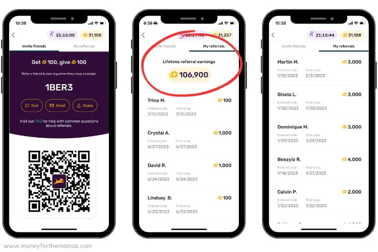 Fetch refer a friend earnings