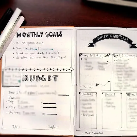 BuJo budget spread